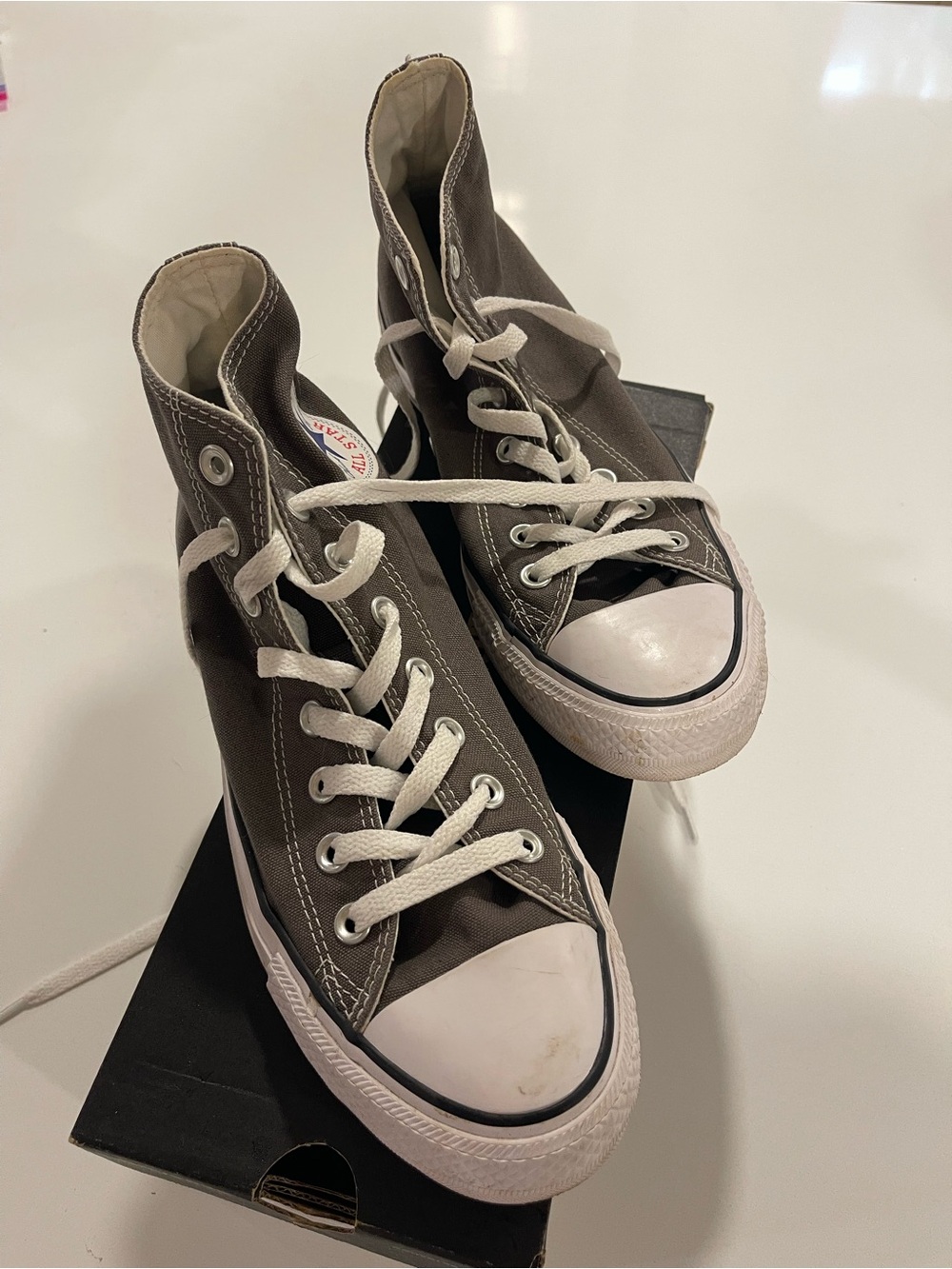 Converse High-Top Canvas Sneakers - Charcoal / White